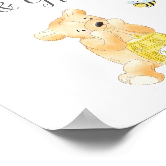 Kaarten en cadeautjes Teddy Bear Gender onthullen Poster (Hoek)