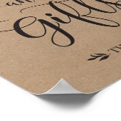 Kaarten en cadeautjes trouwe bruiloft poster (Hoek)