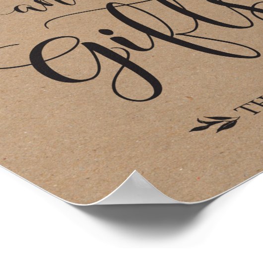 Kaarten en cadeautjes trouwe bruiloft poster (Hoek)