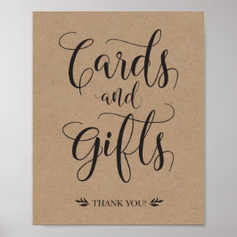 Kaarten en cadeautjes trouwe bruiloft poster