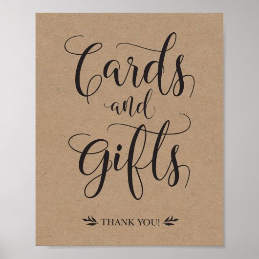 Kaarten en cadeautjes trouwe bruiloft poster (Voorkant)