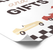 Kaarten en cadeautjes twee snelle autowrakken poster (Hoek)