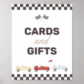 Kaarten en cadeautjes twee snelle autowrakken poster (Voorkant)