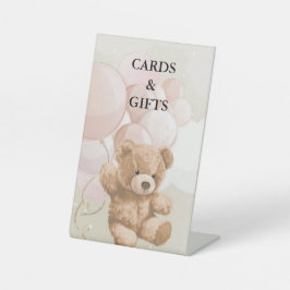 Kaarten en cadeautjes voetsporen reclamebord met voetstuk