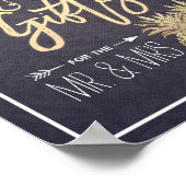 Kaarten en cadeautjes voor bruiloft Moderne gouden Poster (Hoek)