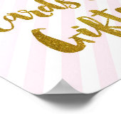 Kaarten en cadeautjes voor bruiloft Roze gouden st Poster (Hoek)