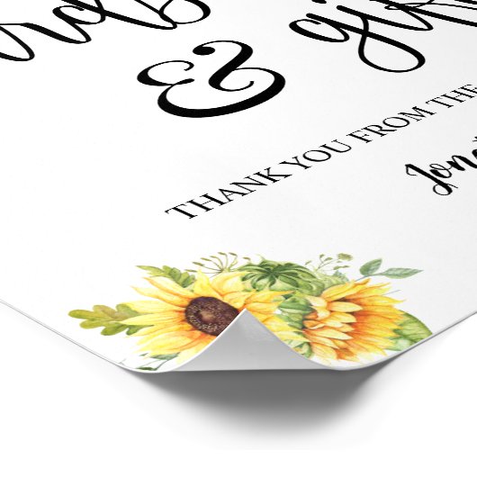 Kaarten en cadeautjes voor bruinkoolreceptie poster (Hoek)