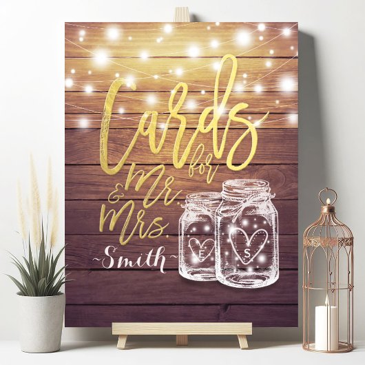 Kaarten en cadeautjes voor de heer Mason Jars Wood Poster