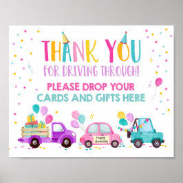 Kaarten en cadeautjes voor meisjes die op de geboo poster