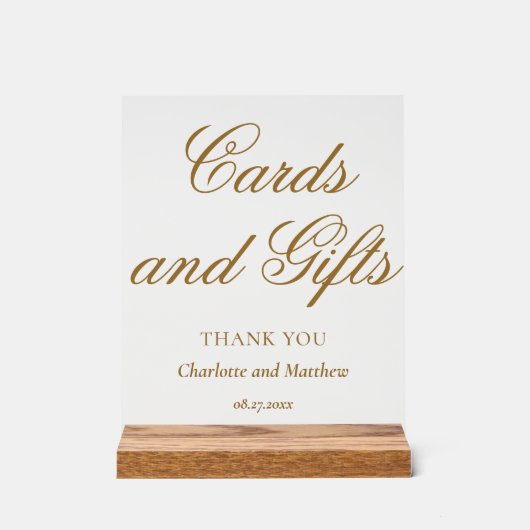 Kaarten en cadeautjes voor moderne bruiloft acryl bord (Voorkant)