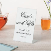 Kaarten en cadeautjes voor moderne bruiloft reclamebord met voetstuk (Insitu)