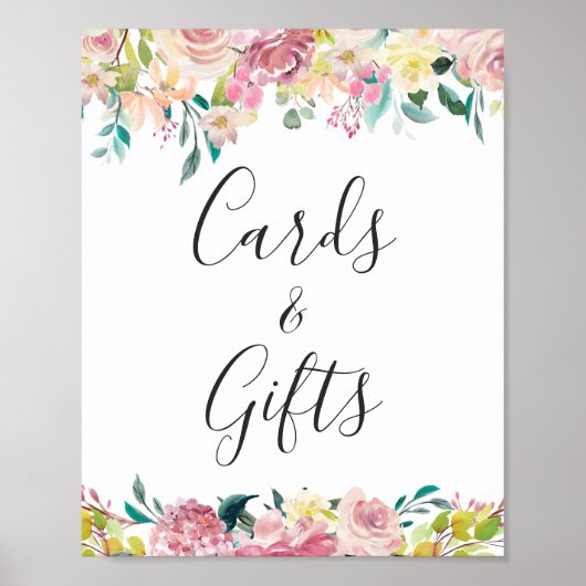 Kaarten en cadeautjes Waterverf Afbeelding afbeeld Poster (Voorkant)