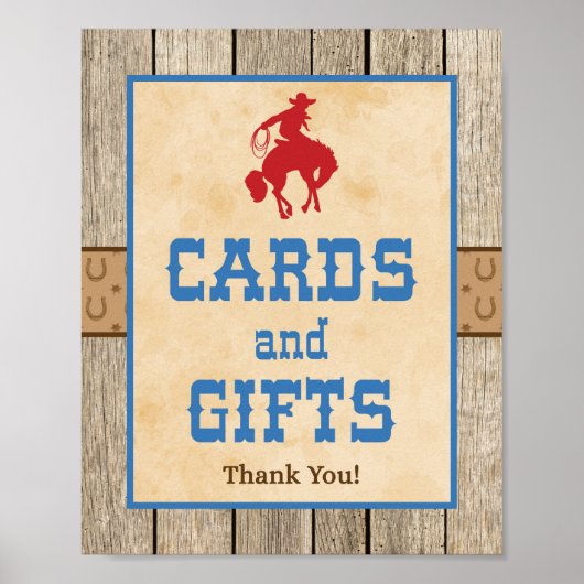 Kaarten en cadeautjes Western Cowboy Party Sign Poster (Voorkant)