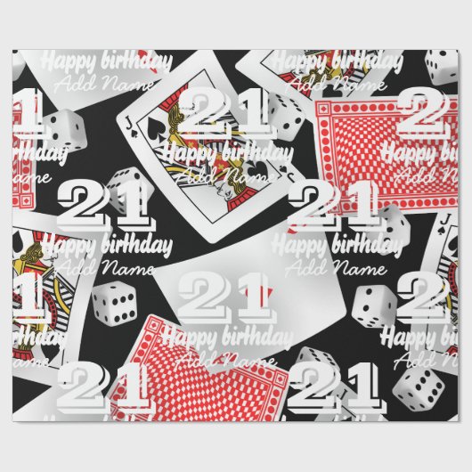 Kaarten en dice cadeaupapier (Vlak)