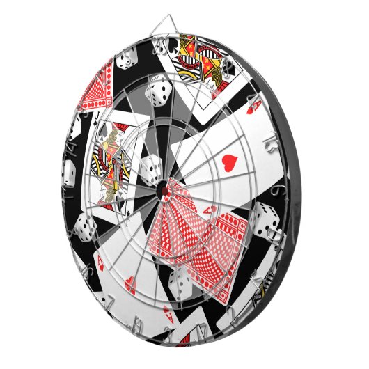 Kaarten en dice dartbord (Voorkant Rechts)
