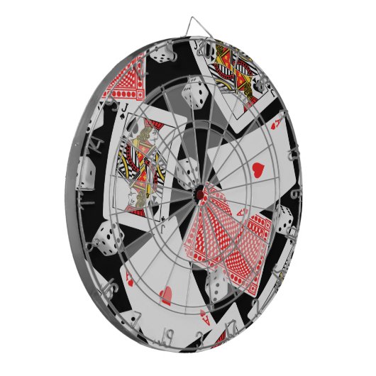 Kaarten en dice dartbord (Voorkant Links)