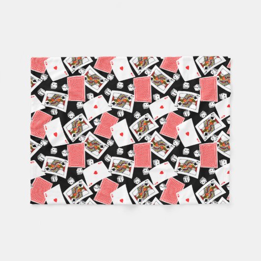 Kaarten en dice fleece deken (Voorkant (Horizontaal))