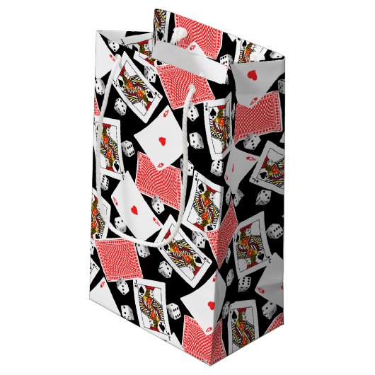 Kaarten en dice klein cadeauzakje (Achterkant Gekanteld)