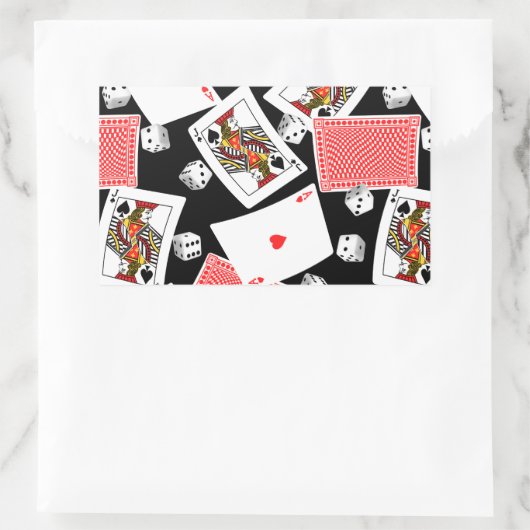 Kaarten en dice rechthoekige sticker (Tas)