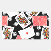 Kaarten en dice rechthoekige sticker (Voorkant)
