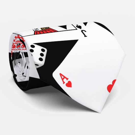 Kaarten en dice stropdas (Opgerold)