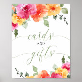 Kaarten en geschenken baby shower kleurrijke felle poster (Voorkant)