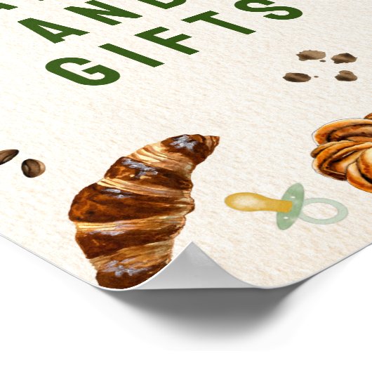 Kaarten en geschenken Baby shower Poster (Hoek)