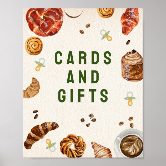 Kaarten en geschenken Baby shower Poster (Voorkant)