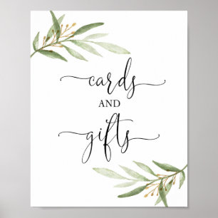 Kaarten en geschenken baby shower teken groen goud poster
