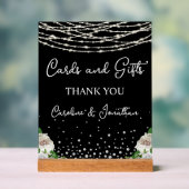 Kaarten en geschenken Black Sign String Lights Acryl Bord (Neutraal)