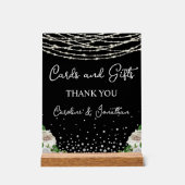 Kaarten en geschenken Black Sign String Lights Acryl Bord (Voorkant)