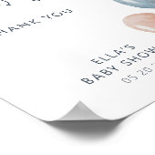 Kaarten en geschenken blauw tan ballonnen teken poster (Hoek)