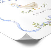 Kaarten en geschenken Blauwe boog Gekke gans baby Poster (Hoek)