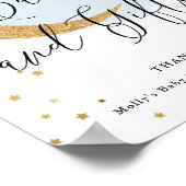 Kaarten en geschenken Blue Gold Moon Baby shower T Poster (Hoek)
