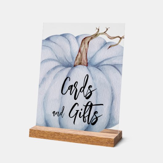 Kaarten en geschenken Blue Pumpkin Baby shower Acryl Bord (Hoek)