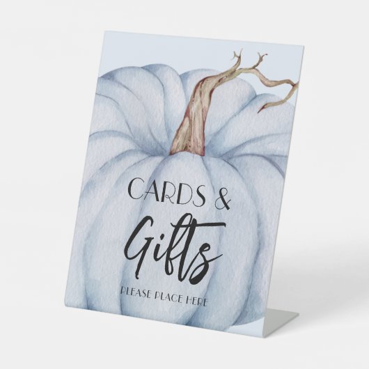 Kaarten en geschenken Blue Pumpkin Baby shower Reclamebord Met Voetstuk (Voorkant)