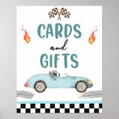 Kaarten en geschenken Blue Race Car Two Snel Verja Poster (Voorkant)