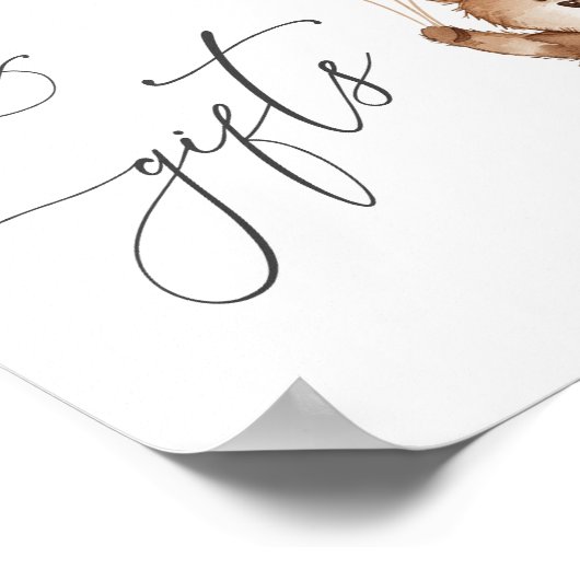 Kaarten en geschenken Blue Teddy Bear Baby shower  Poster (Hoek)