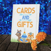 Kaarten en geschenken Blue Woodland Camper Table Reclamebord Met Voetstuk