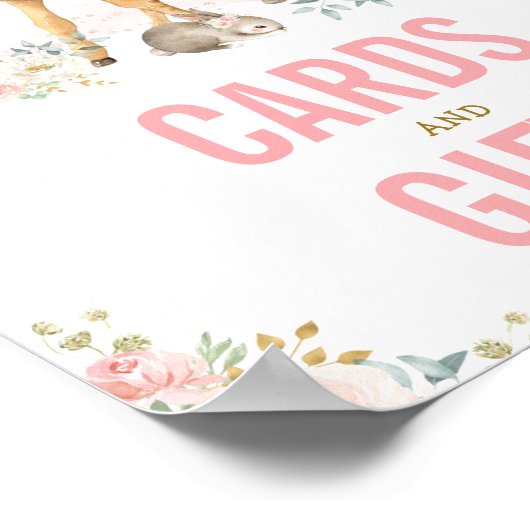 Kaarten en geschenken / Blush Floral Woodland Anim Poster (Hoek)