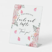 Kaarten en geschenken Blush Rozen Petals Reclamebord Met Voetstuk (Voorkant)
