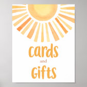 Kaarten en geschenken boho felle kleurrijke zon poster (Voorkant)