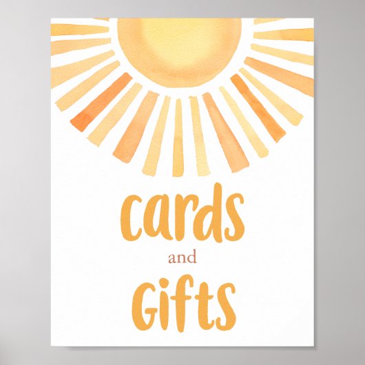 Kaarten en geschenken boho felle kleurrijke zon poster (Voorkant)