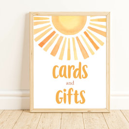 Kaarten en geschenken boho felle kleurrijke zon poster