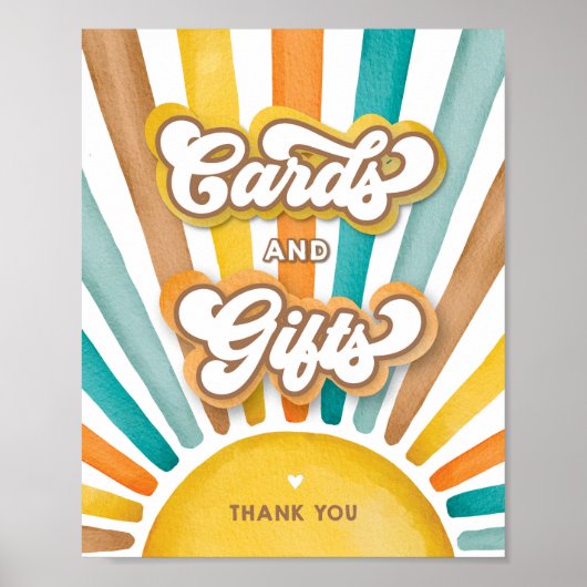 Kaarten en geschenken Boho Sunshine Boy Baby showe Poster (Voorkant)