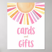 Kaarten en geschenken boho zonneschijn roze geel s poster (Voorkant)