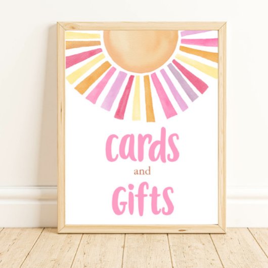 Kaarten en geschenken boho zonneschijn roze geel s poster