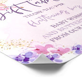 Kaarten en geschenken Butterfly Garden Baby shower Poster (Hoek)