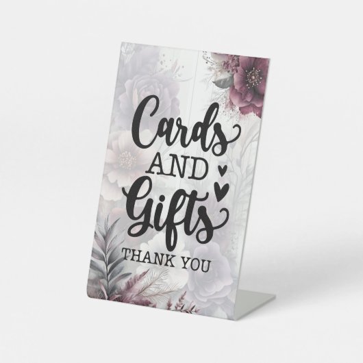 Kaarten en geschenken Dank u bloemenbruiloft Reclamebord Met Voetstuk (Voorkant)