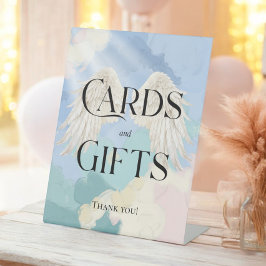 kaarten en geschenken, de hemel gezonden reclamebord met voetstuk